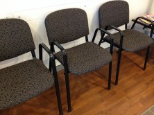 Delegate Goulburn Chairs. Steel Arms. Black Frame. Any Fabric Colour